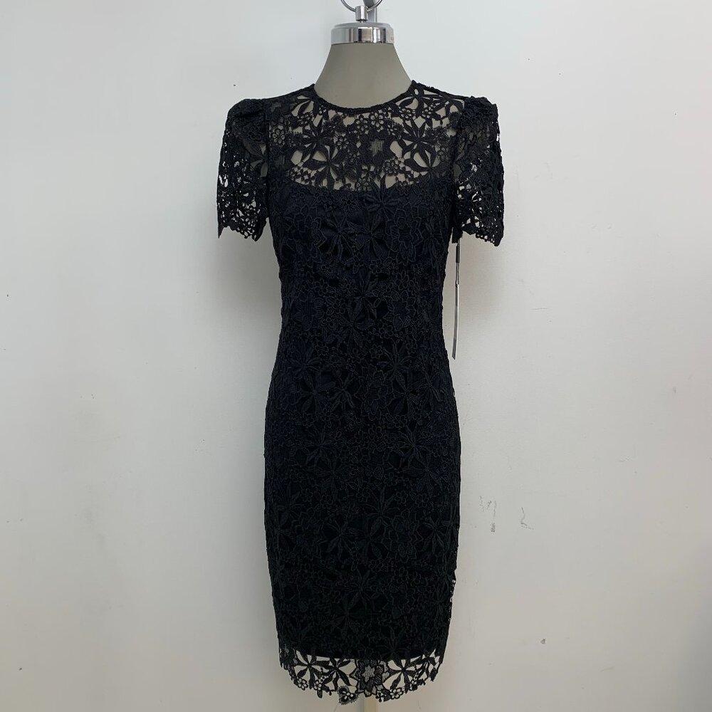 NEW Calvin Klein Elegant Black Lace Fabulous Cocktail Party Sheath Dress Size 8